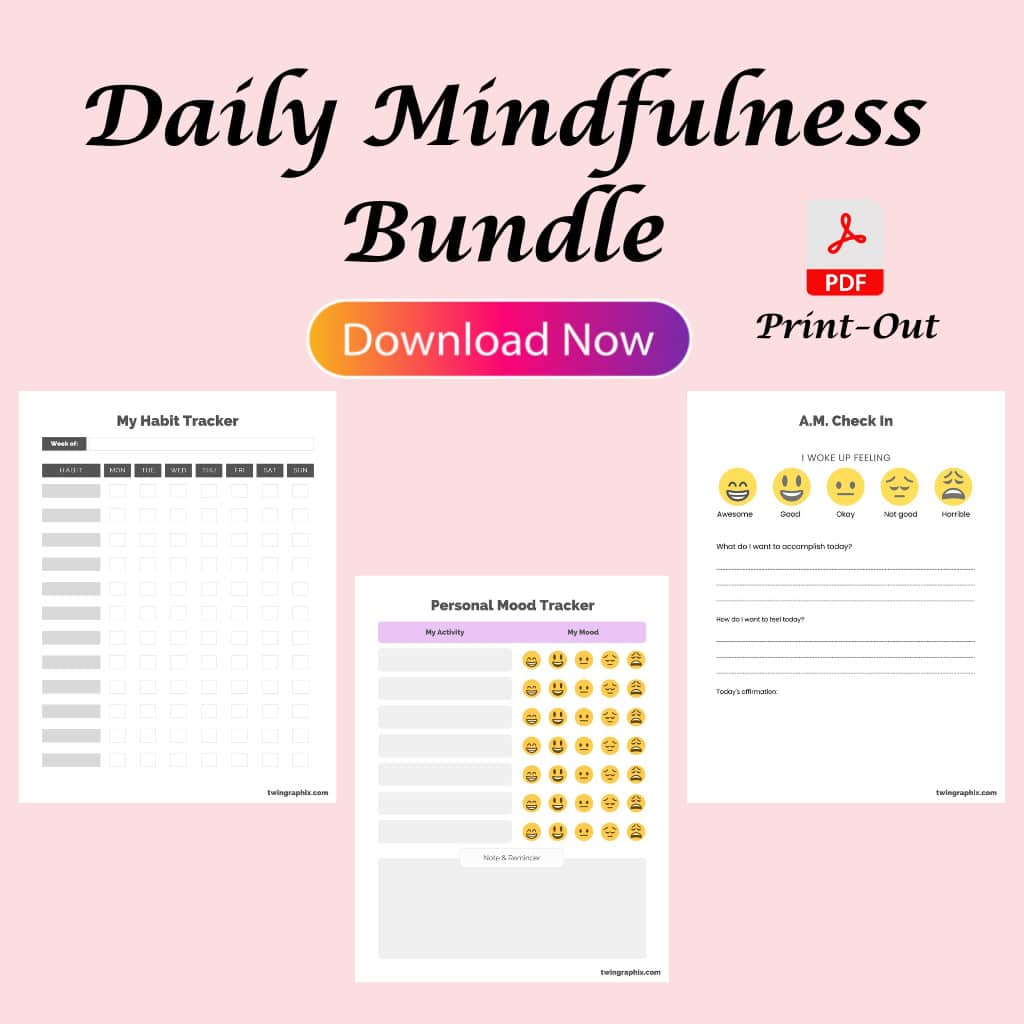 Daily Mindfulness PDF Printout Bundle