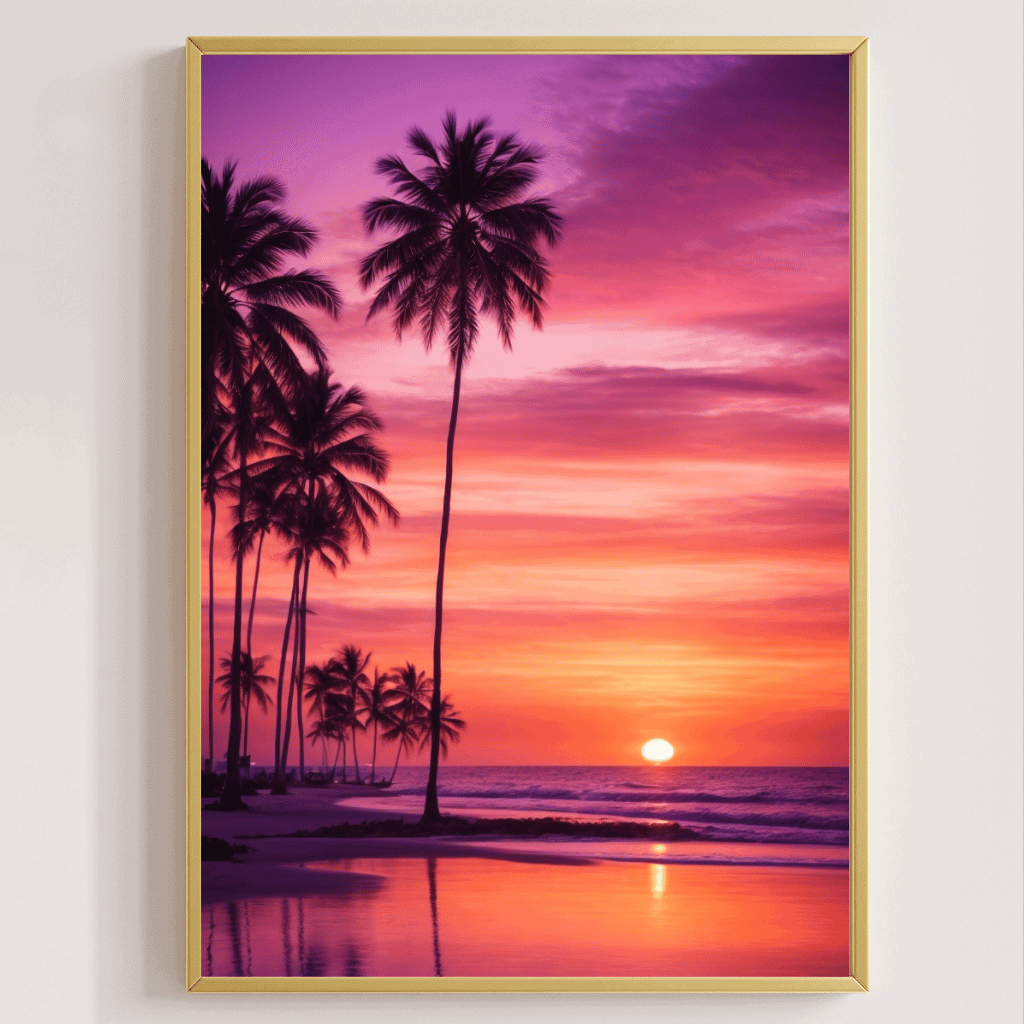 Sunset Palm Wall Art